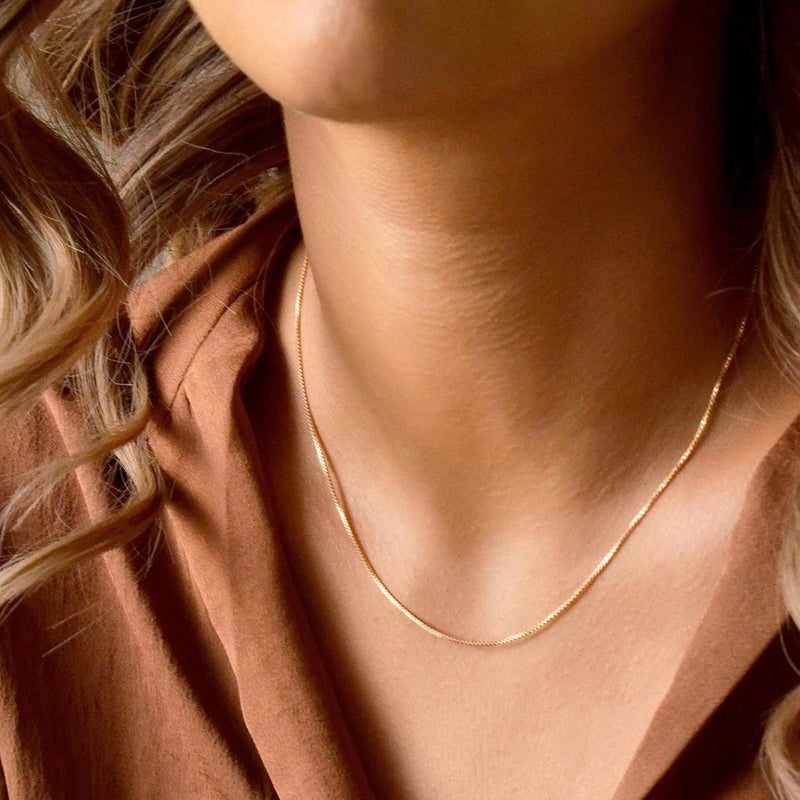 Dodder Store Gold Layered Necklaces for Women, 14K Gold Plated Dainty Gold Chain Choker Necklace Stack, Herringbone Gold Necklaces Set - Image 2